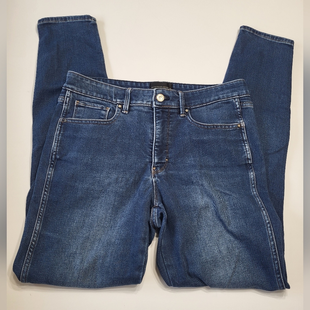 White House Black Market Women's Cashmere Denim High-Rise Skinny Medium Wash 10L